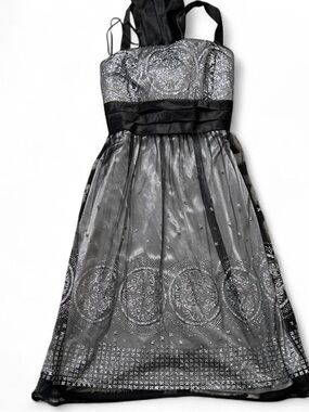 Women’s Black Metallic Embellished Party Dress